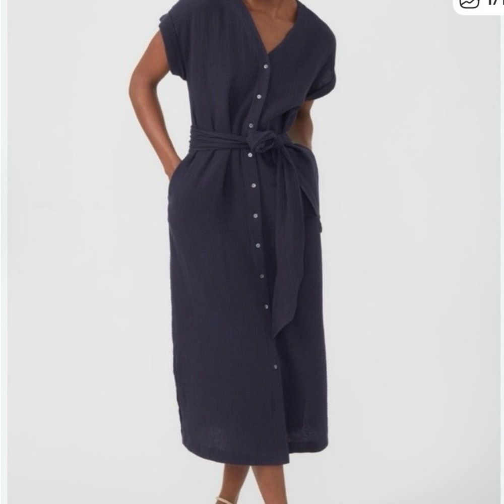 J. McLaughlin Navy gauze cotton Button-Down Dress